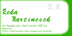 reka martincsek business card
